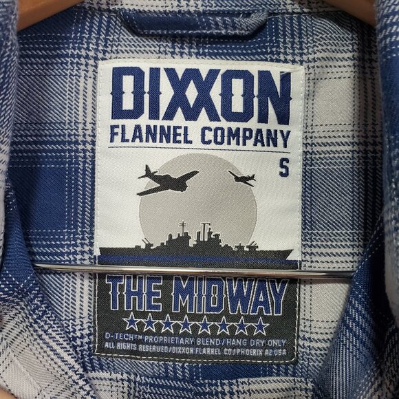 DIXXON The USS Midway Plaid Flannel Shirt Pearl Snaps Rugged Plaid Men's Small - Picture 10 of 15